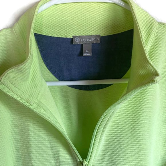 Talbot light lime green zip up jacket Size Small Petite - Picture 2 of 5